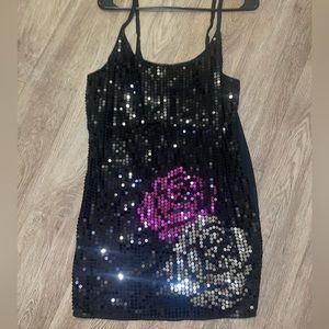 Womens Almost Famous black sequined tank size Medium
